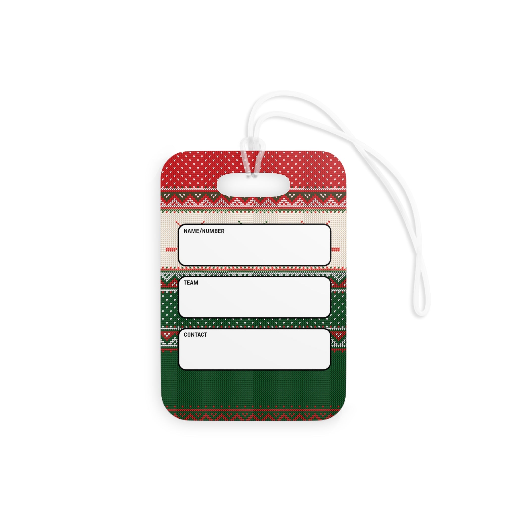 Crossed Out Christmas Sweater Essentials Bag Tag