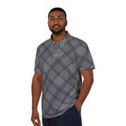 Gray/Aqua Plaid Front Office Polo