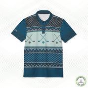Christmas Sweater Blue Front Office Polo