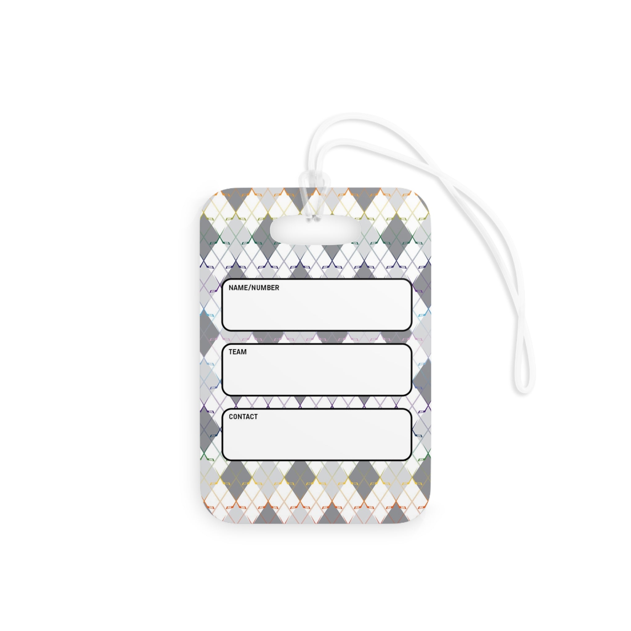Crossed Out Argyle Essentials Bag Tag