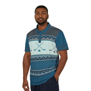 Christmas Sweater Blue Front Office Polo