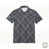 Gray/Aqua Plaid Front Office Polo