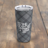 FMC Gray Plaid Travel Tumbler