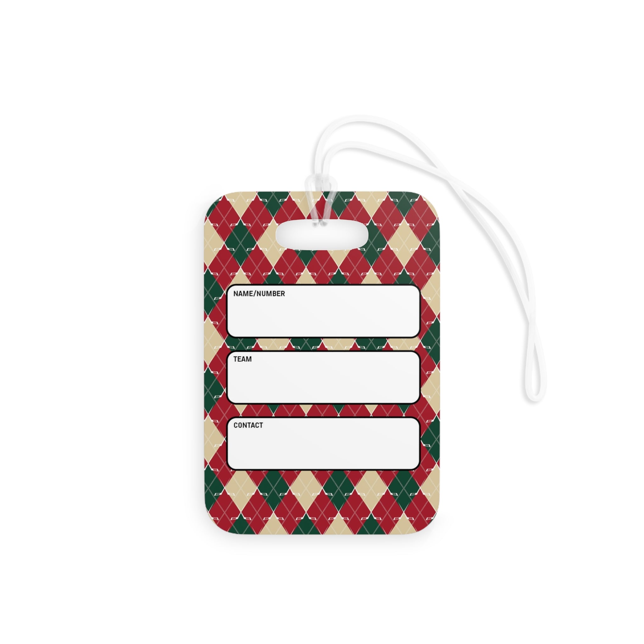 Crossed Out Argyle Essentials Bag Tag