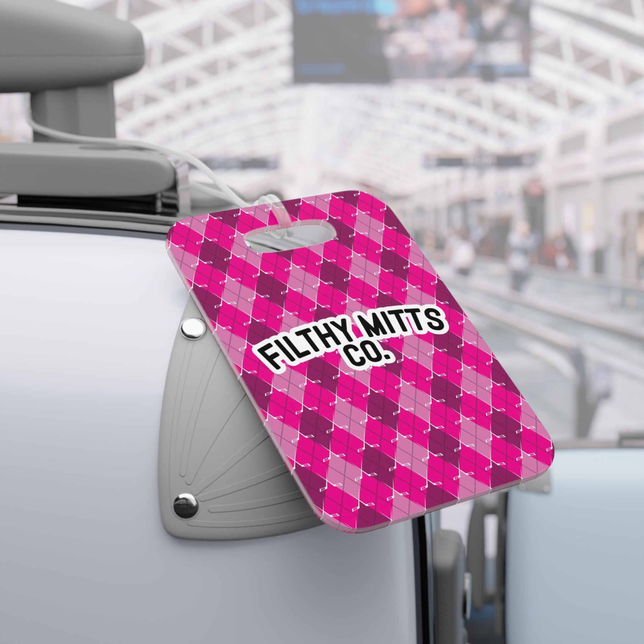 Crossed Out Argyle Essentials Bag Tag