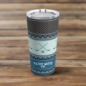 FMC Blue Christmas Sweater Travel Tumbler