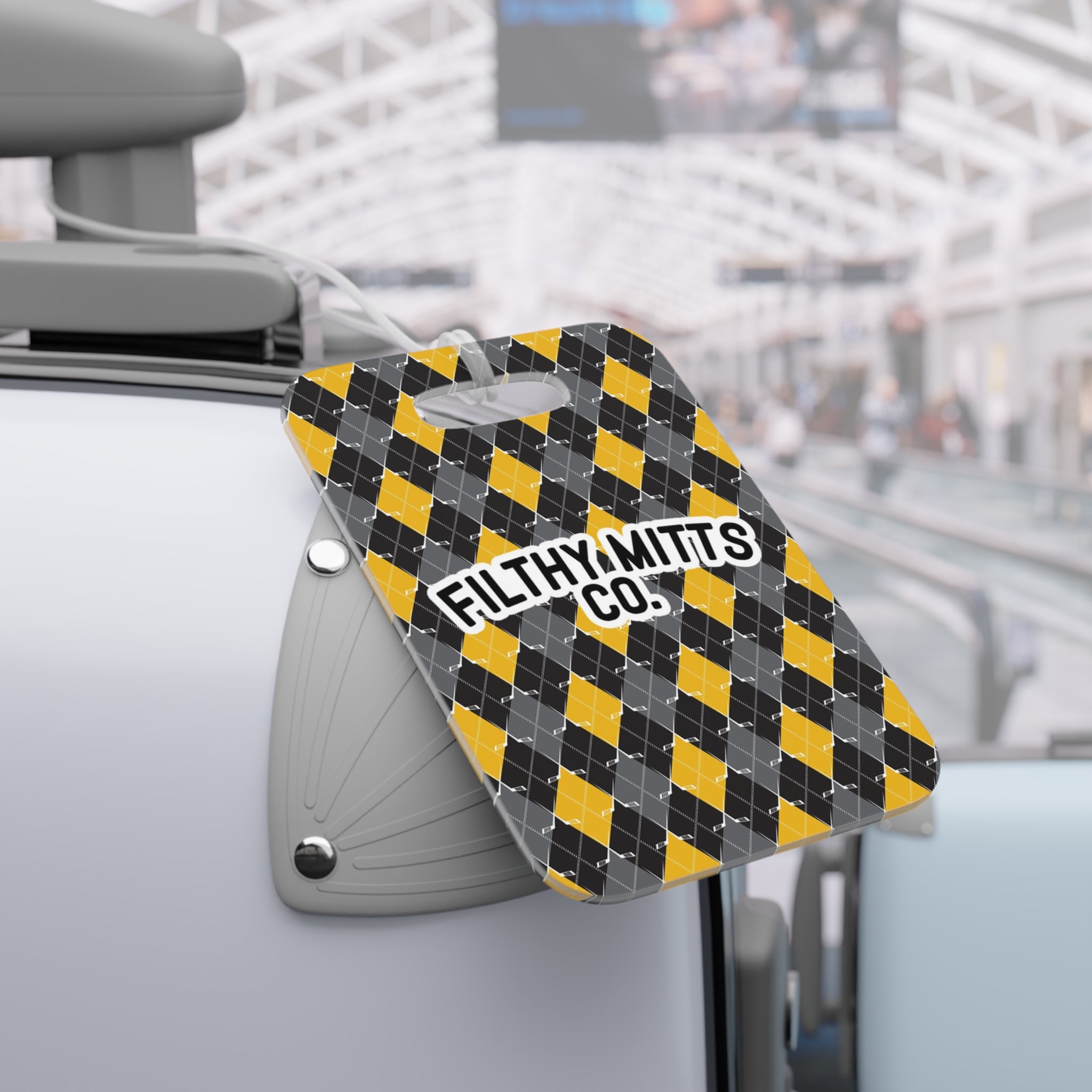 Crossed Out Argyle Essentials Bag Tag