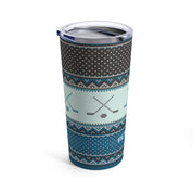 FMC Blue Christmas Sweater Travel Tumbler