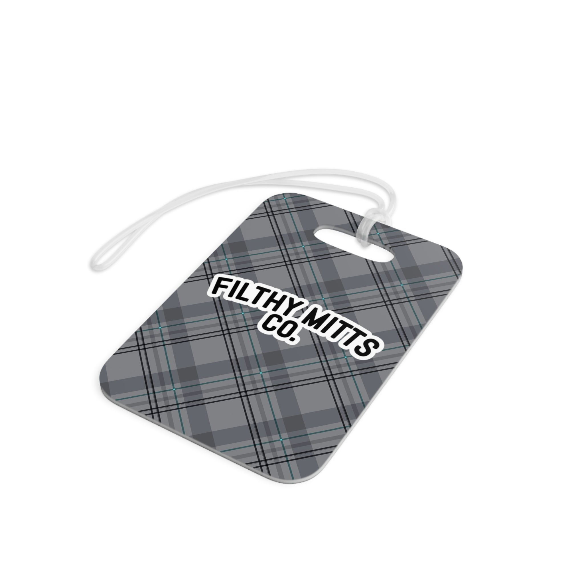 FMC Gray/Aqua Plaid Essentials Bag Tag