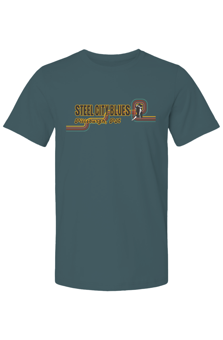 Steel City Blues Horizontal Staple Tee