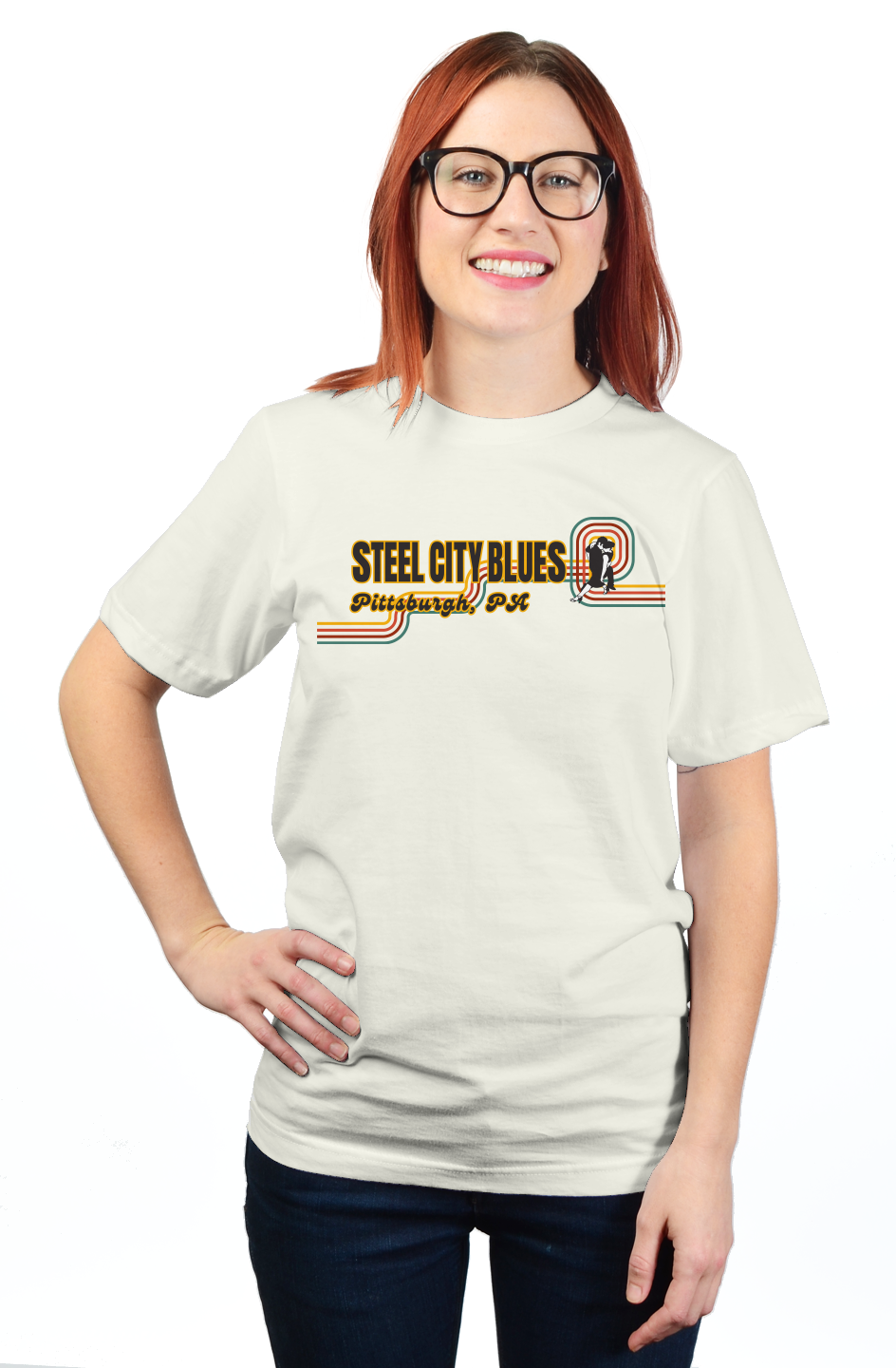 Steel City Blues Horizontal Staple Tee