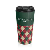 Crossed Out Argyle Travel Tumbler