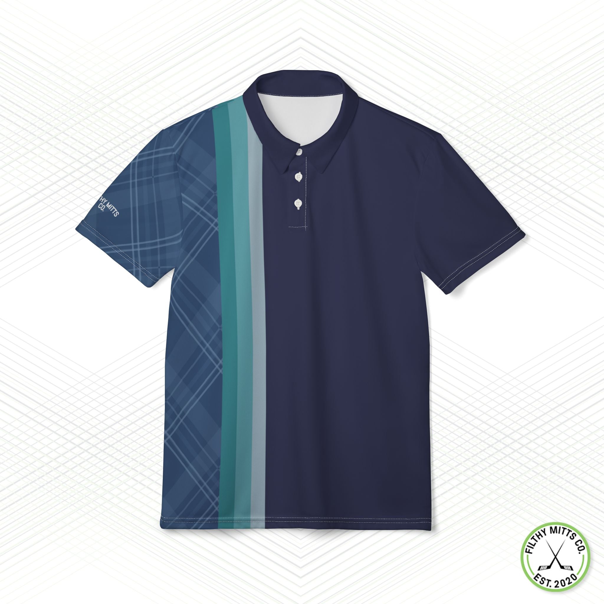 FMC Retro Stripe Blue Front Office Polo