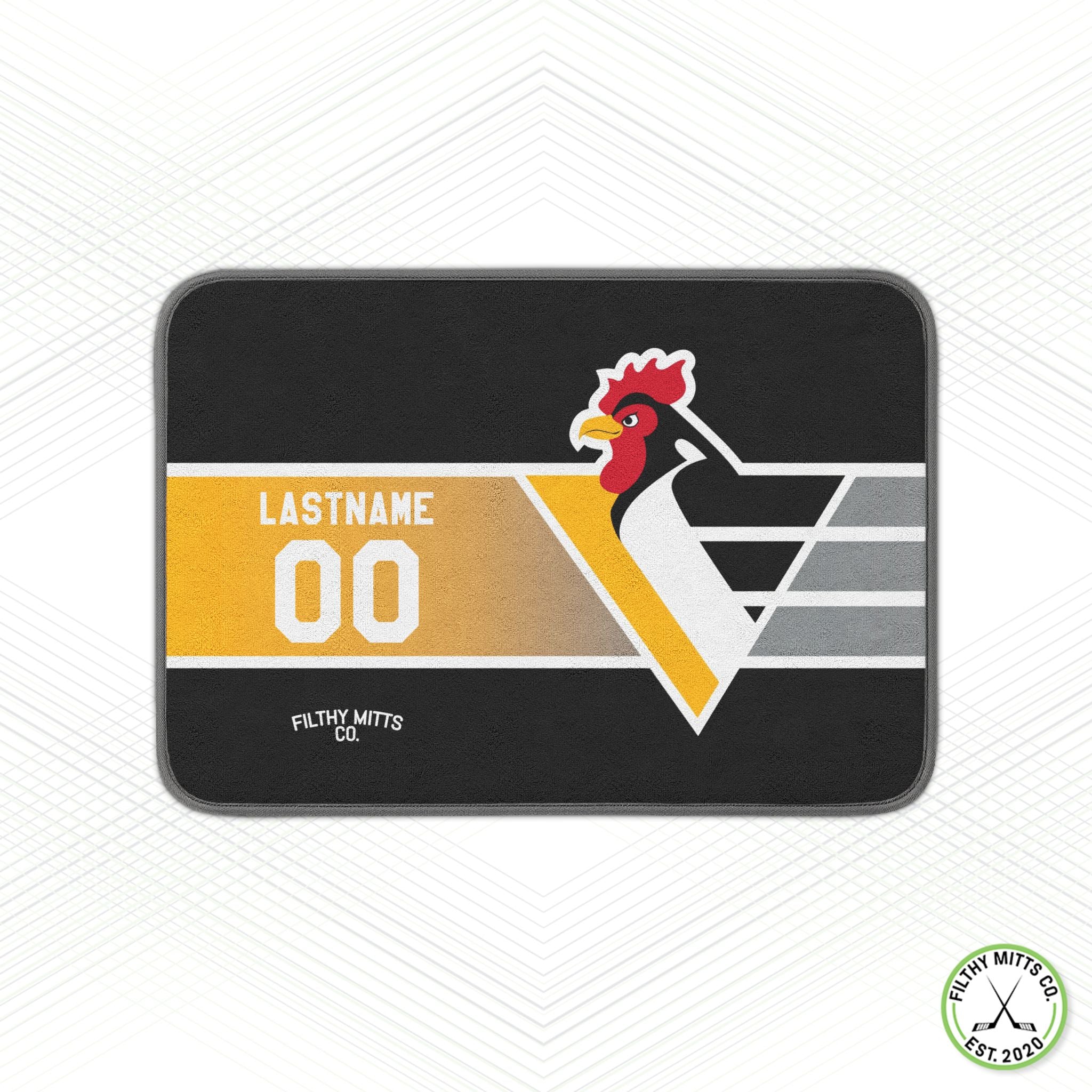Roosters Black Skate Mat