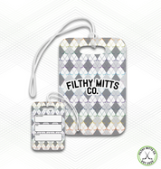 Crossed Out Argyle Essentials Bag Tag