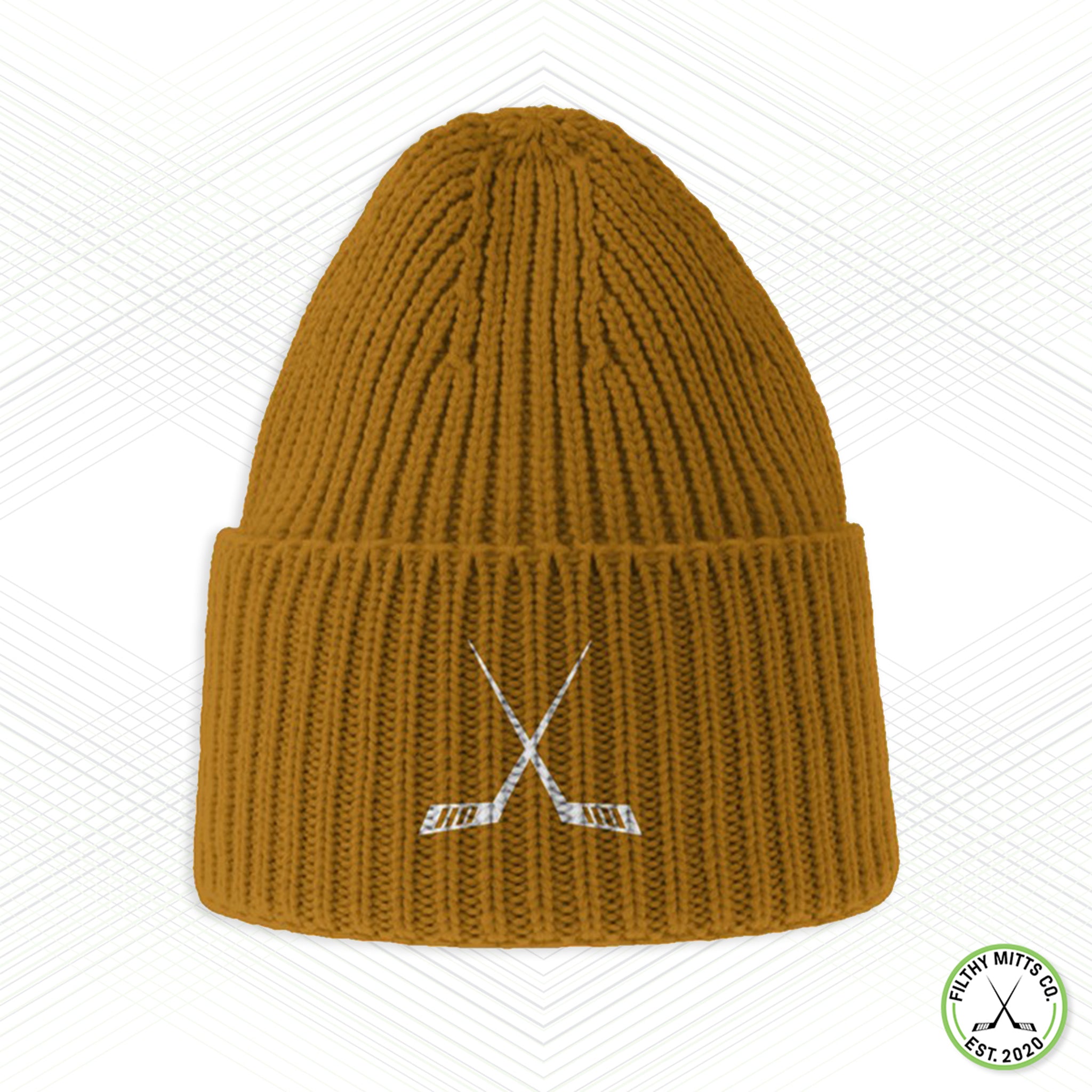 Crossed Out Hockey Chunky Rib Knit Beanie