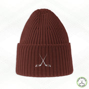 Crossed Out Hockey Chunky Rib Knit Beanie