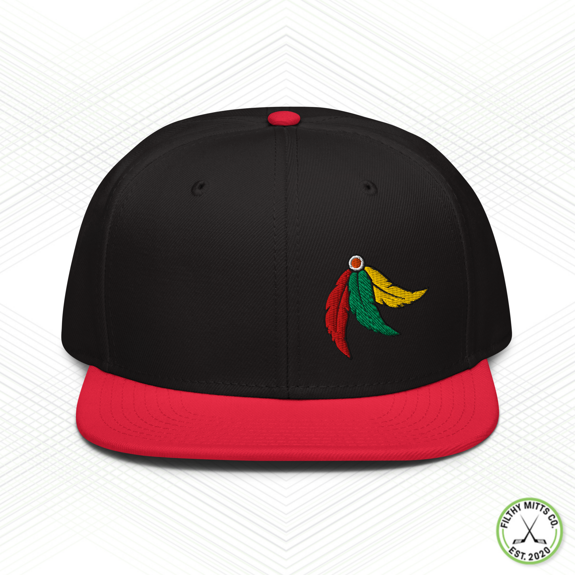 EarnYourFeathers_Snapback_Front_BlkRd.png