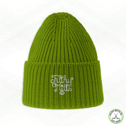 Filthy Mitts Branded Script Chunky Rib Knit Beanie