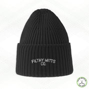 Filthy Mitts Branded Wordmark Chunky Rib Knit Beanie