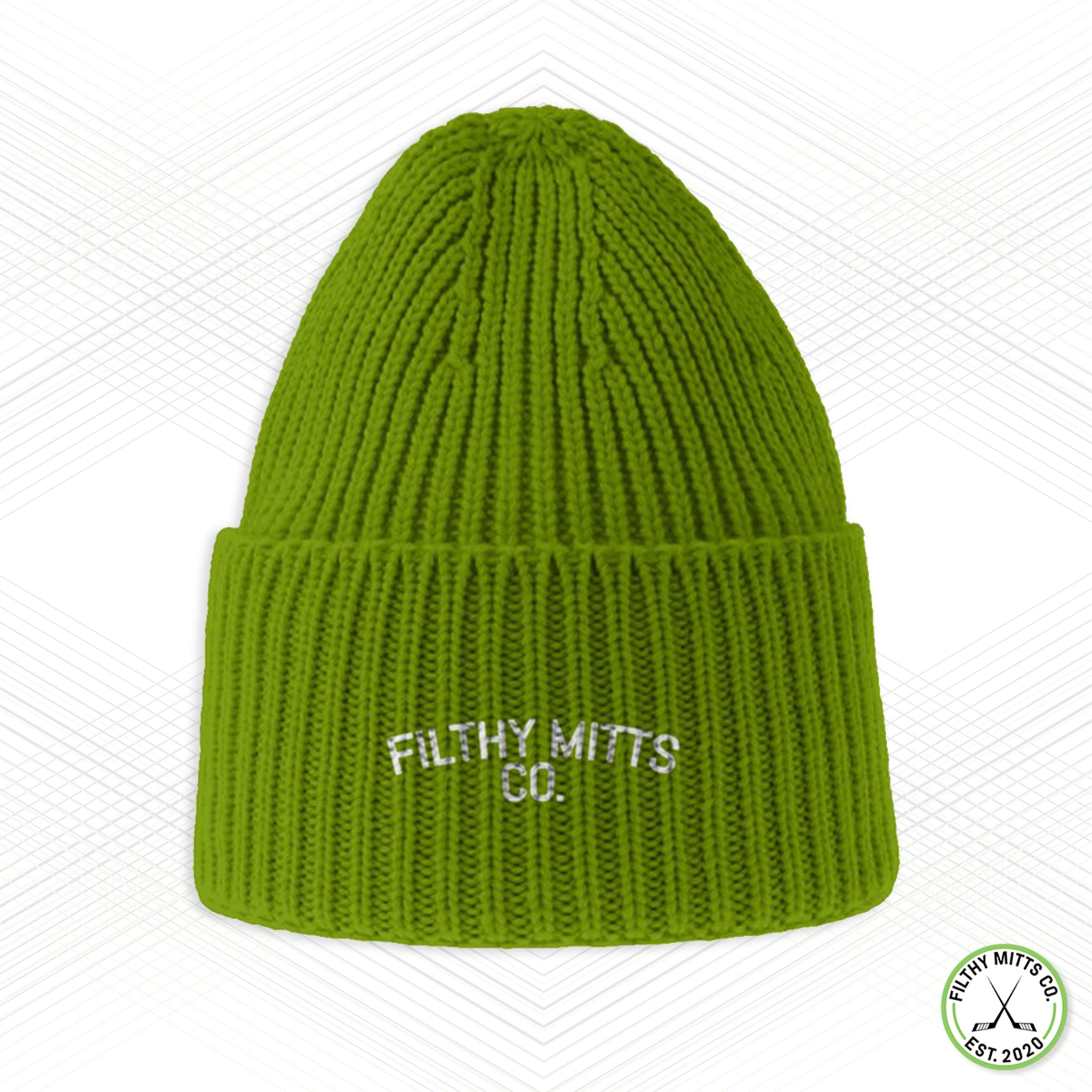Filthy Mitts Branded Wordmark Chunky Rib Knit Beanie