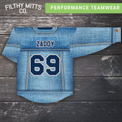 **TEAM OVERSTOCK** Canadian Tuxedo Performance Teamwear Jersey