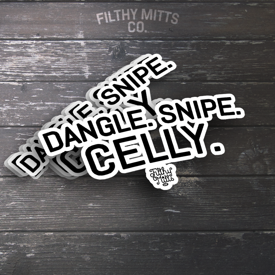 Dangle. Snipe. Celly. Bubble-free stickers