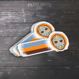 Snowflakes Retro Three Stripe Bubble-free stickers