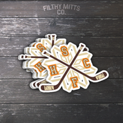 Snowflakes Retro Crossed Sticks Bubble-free stickers