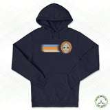 Snowflakes Retro Three Stripe Unisex Hoodie
