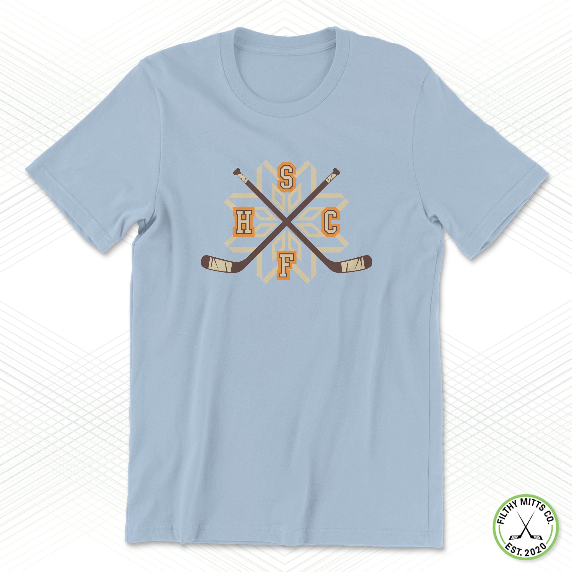 Snowflakes Retro Crossed Sticks Staple Tee