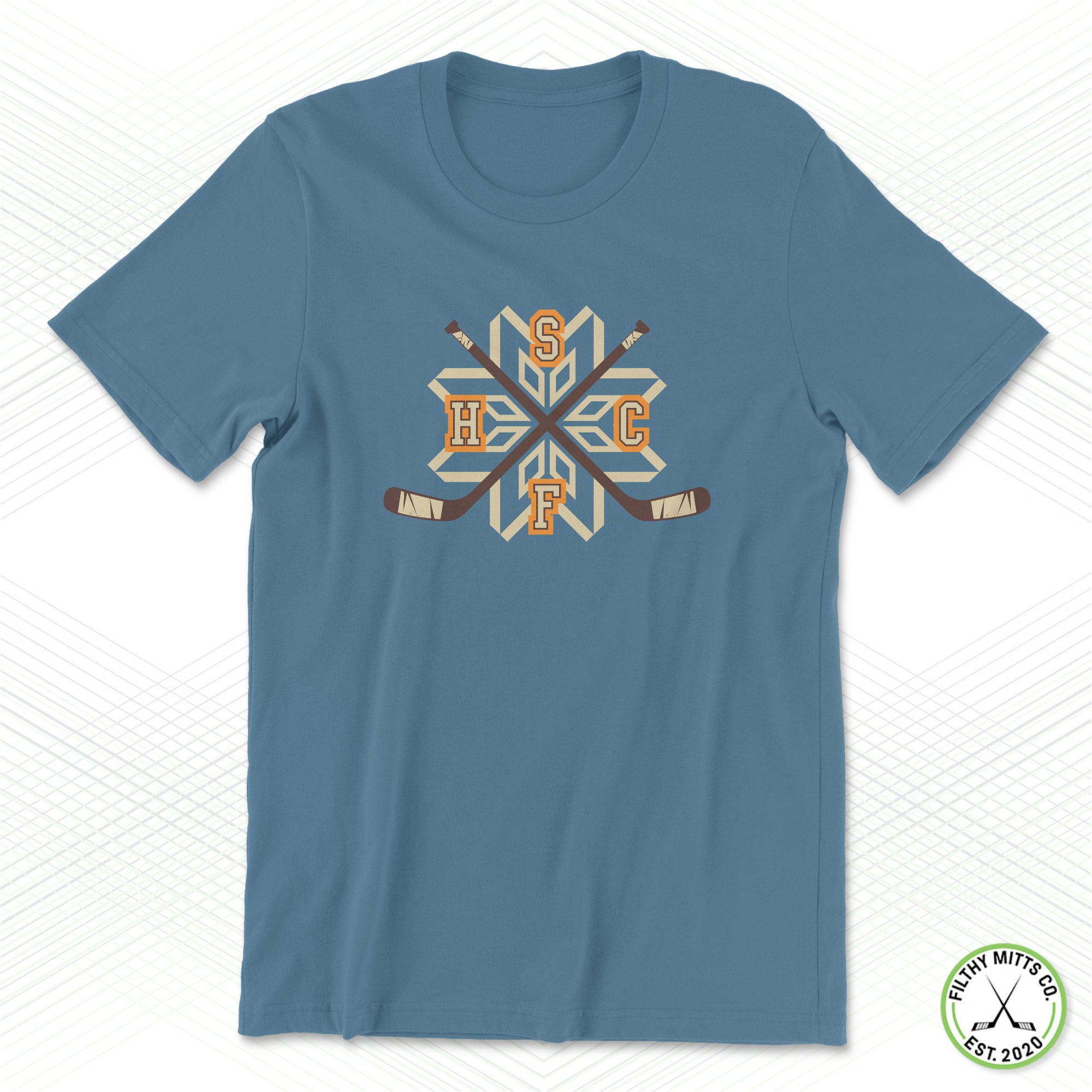 Snowflakes Retro Crossed Sticks Staple Tee