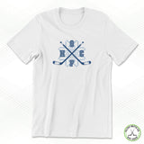 Snowflakes Blue Crossed Sticks Youth Staple Tee