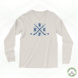 Snowflakes Blue Crossed Sticks Staple Long Sleeve