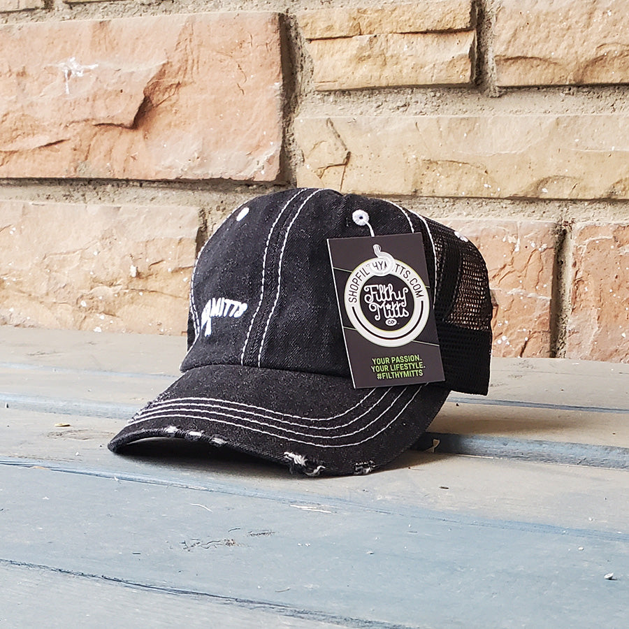 Filthy Mitts Branded Wordmark Distressed Hat