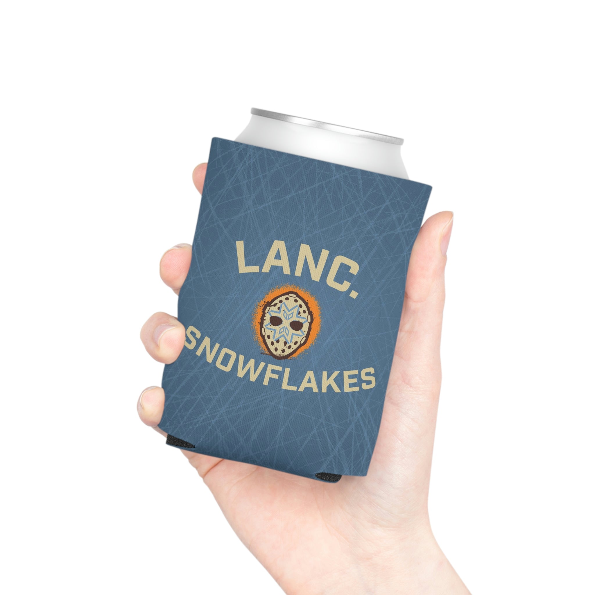 Snowflakes Primary Can Cooler