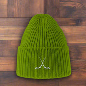 Crossed Out Hockey Chunky Rib Knit Beanie