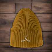 Crossed Out Hockey Chunky Rib Knit Beanie