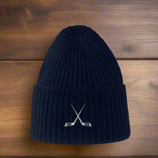 Crossed Out Hockey Chunky Rib Knit Beanie