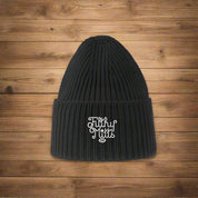 Filthy Mitts Branded Script Chunky Rib Knit Beanie