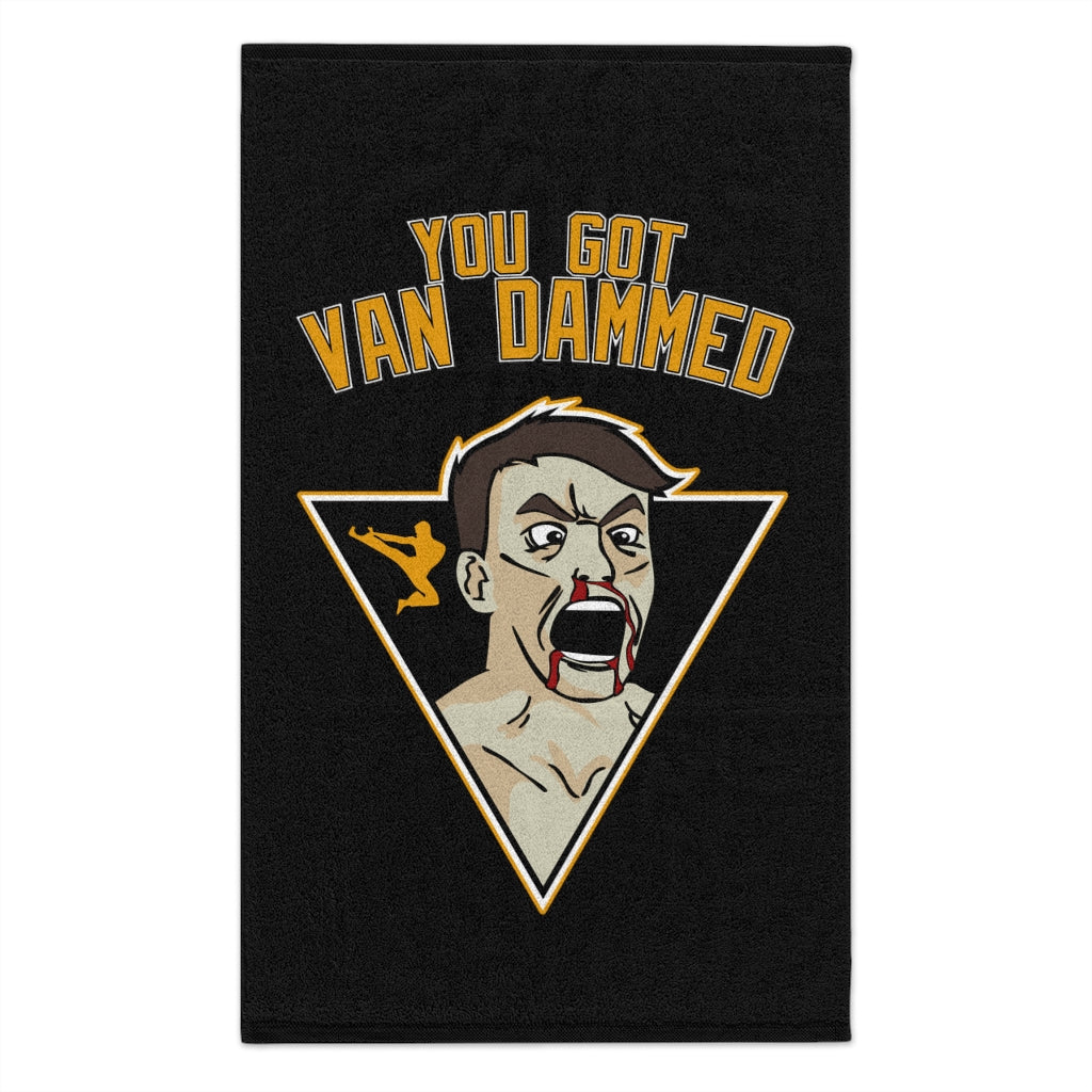 You Got Van Dammed Black Rally Towel