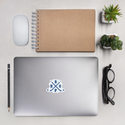 Snowflakes Blue Crossed Sticks Bubble-free stickers