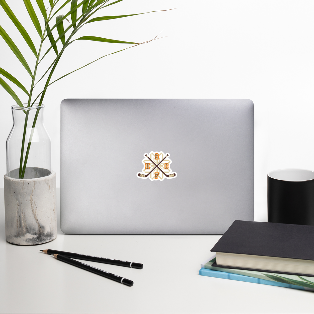 Snowflakes Retro Crossed Sticks Bubble-free stickers