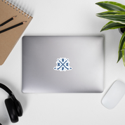 Snowflakes Blue Crossed Sticks Bubble-free stickers