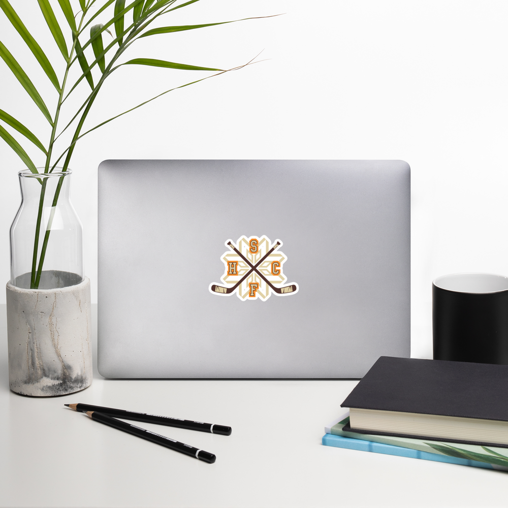 Snowflakes Retro Crossed Sticks Bubble-free stickers
