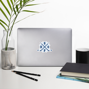 Snowflakes Blue Crossed Sticks Bubble-free stickers