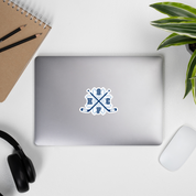 Snowflakes Blue Crossed Sticks Bubble-free stickers