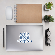 Snowflakes Blue Crossed Sticks Bubble-free stickers