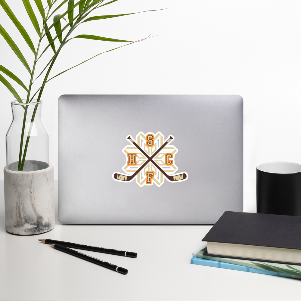 Snowflakes Retro Crossed Sticks Bubble-free stickers