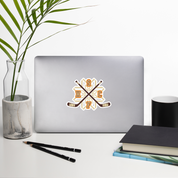 Snowflakes Retro Crossed Sticks Bubble-free stickers